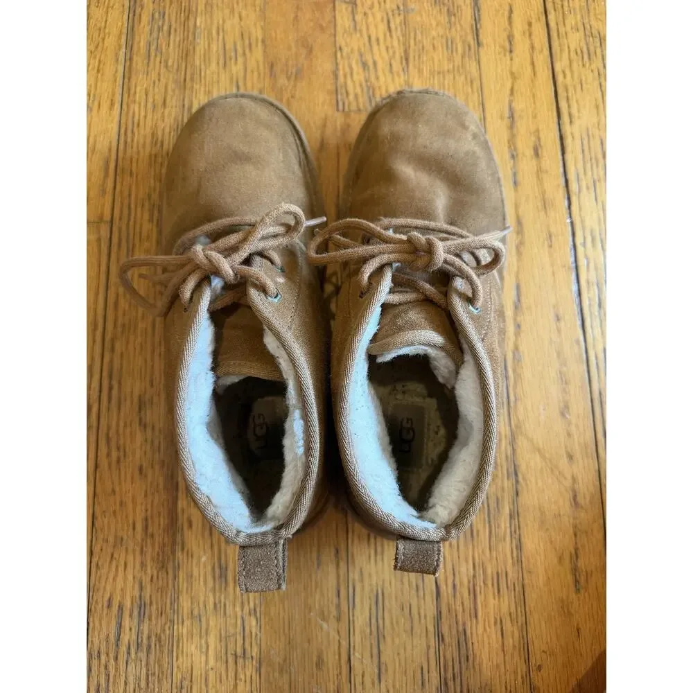 UGG Boots Mens Size 10 Brown Suede Chukka Shearling Lined Ankle Lace Up